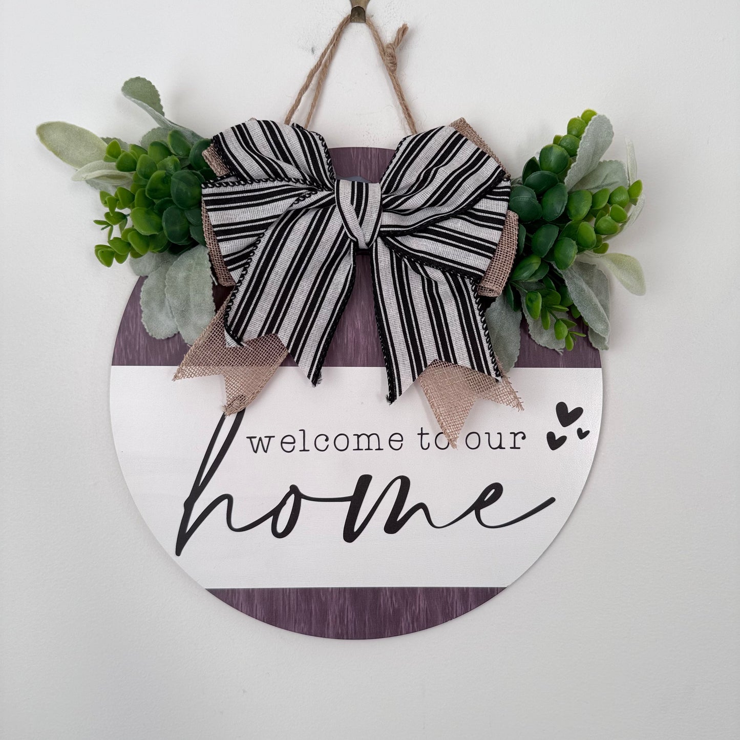 Welcome to Our Home Round Door Sign