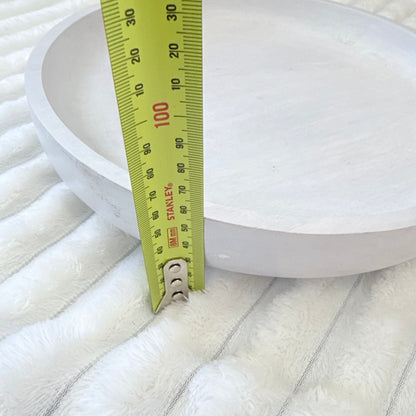 Whitewashed Wooden Round Tray