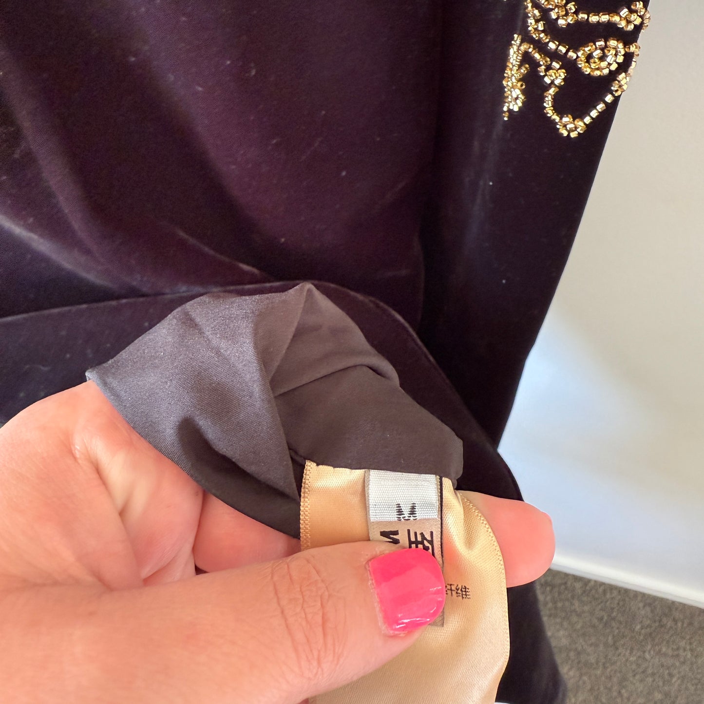 Wonderland Black Velvet Cheongsam Dress - 40cm Underarm