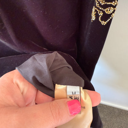 Wonderland Black Velvet Cheongsam Dress - 40cm Underarm