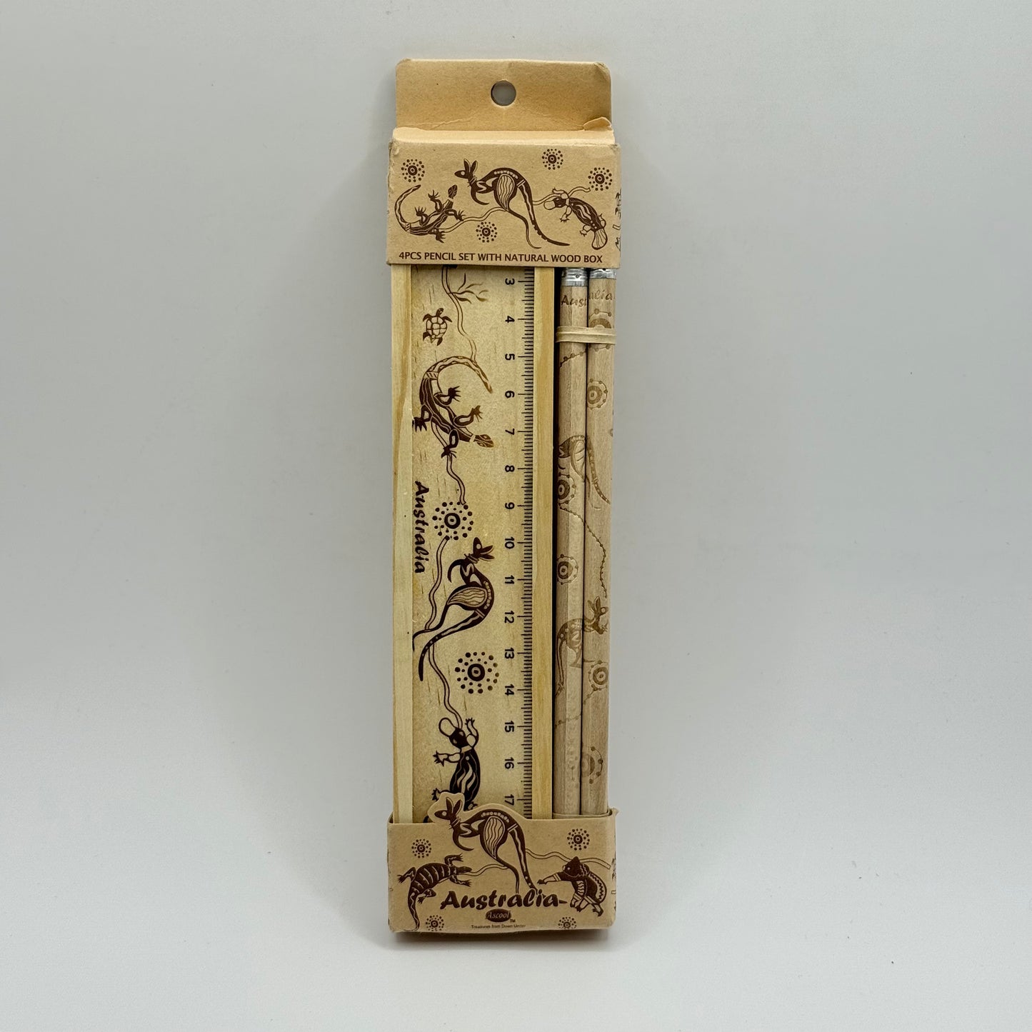 Wooden australian animals stationery set | pencil box with iconic wildlife design – brand new - stationery stationery