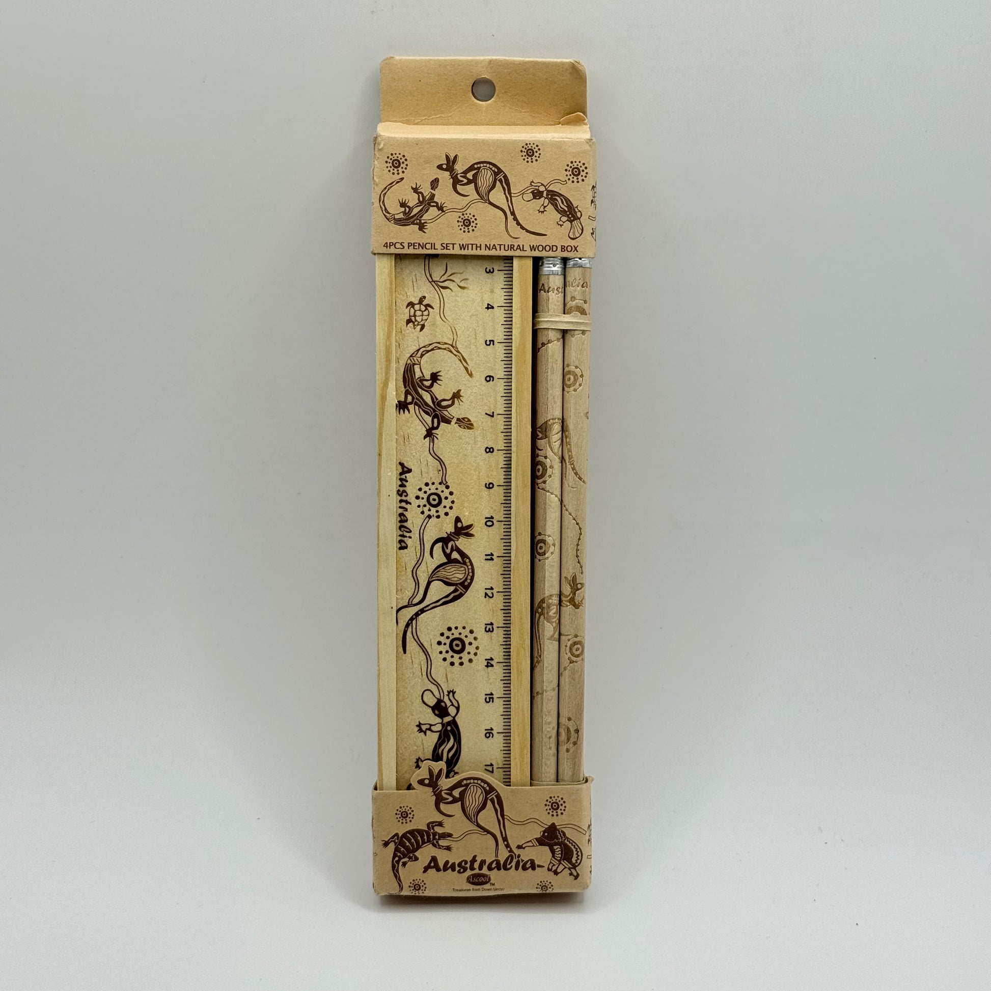 Wooden australian animals stationery set | pencil box with iconic wildlife design – brand new - stationery stationery