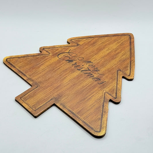 2D Wooden Christmas Tree Serving Platter & Craft Board