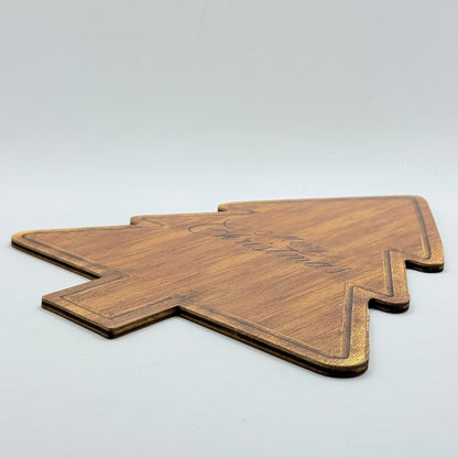 2D Wooden Christmas Tree Serving Platter & Craft Board
