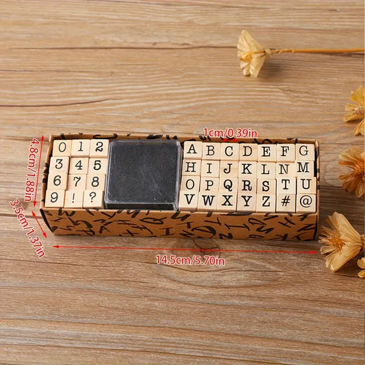 Wooden typewriter letter stamp set - scrapbooking & stamping kits crafts