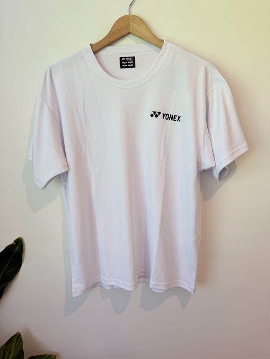 Yonex size small white short sleeve t-shirt – lightweight performance crew for tennis & badminton - t-shirts tops men’s