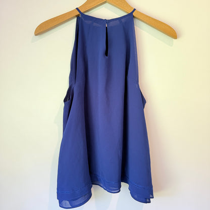 ZARA BASIC Halter Neck A-Line Top in Royal Blue - Size S