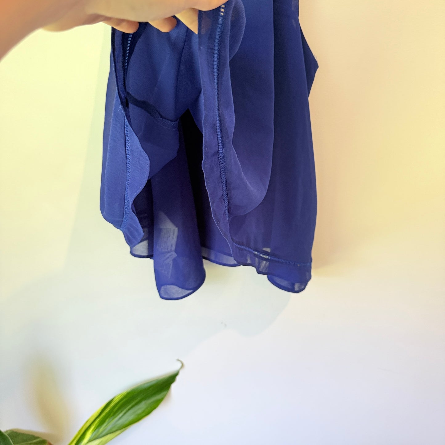 ZARA BASIC Halter Neck A-Line Top in Royal Blue - Size S