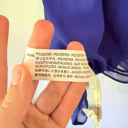 ZARA BASIC Halter Neck A-Line Top in Royal Blue - Size S