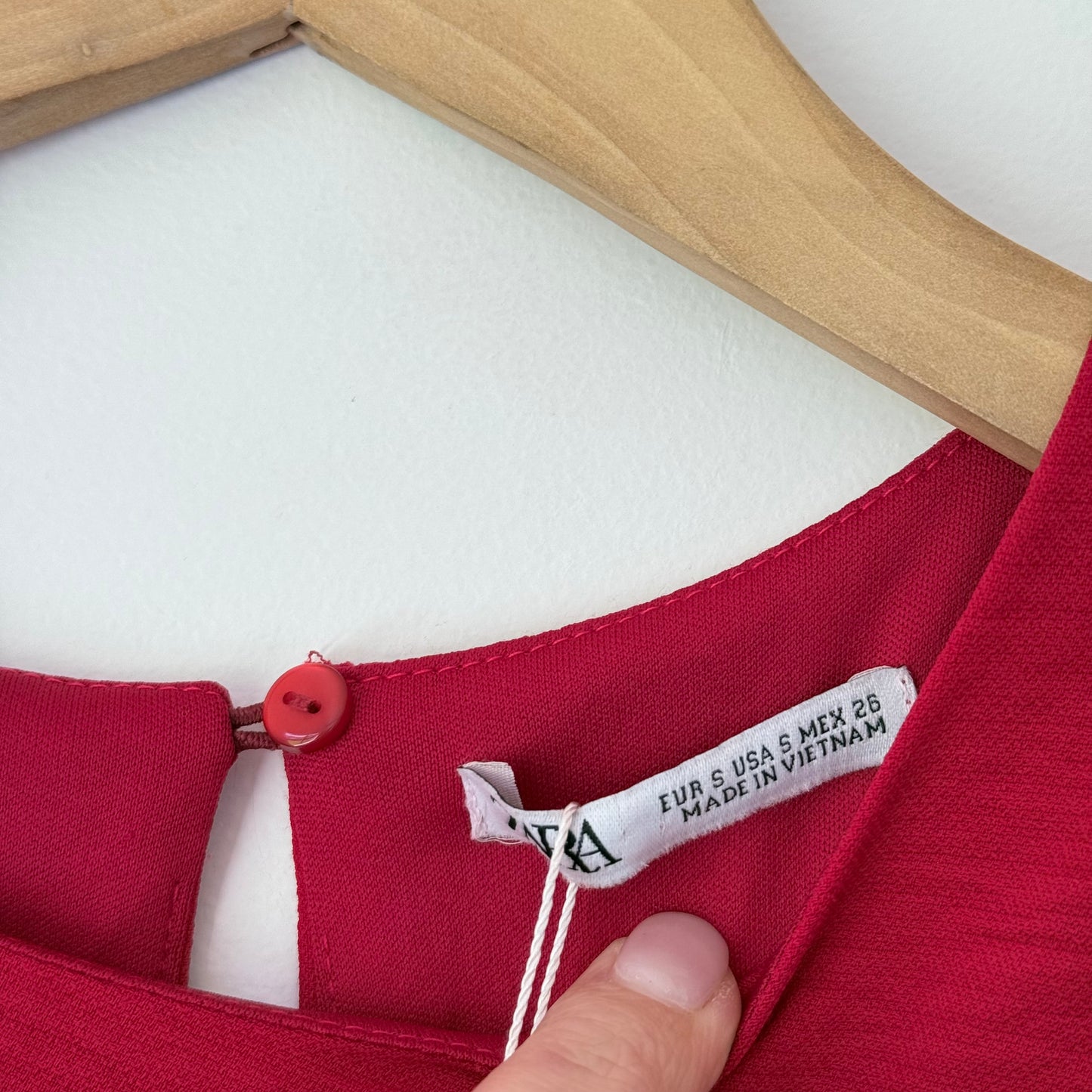 ZARA Red Ruched Side Bodycon Dress Size S