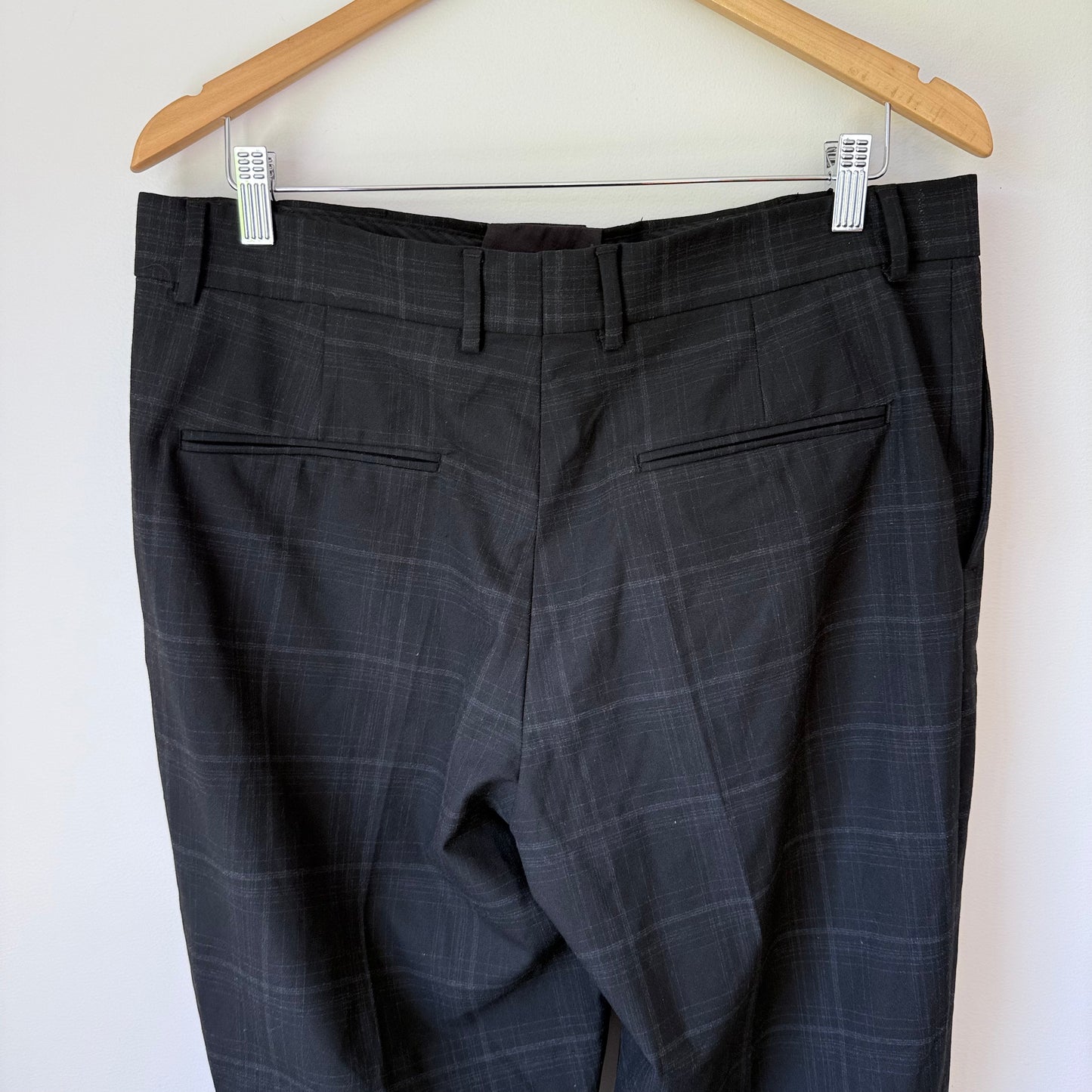 Zara Men's Plaid Stretch Trousers Size 32