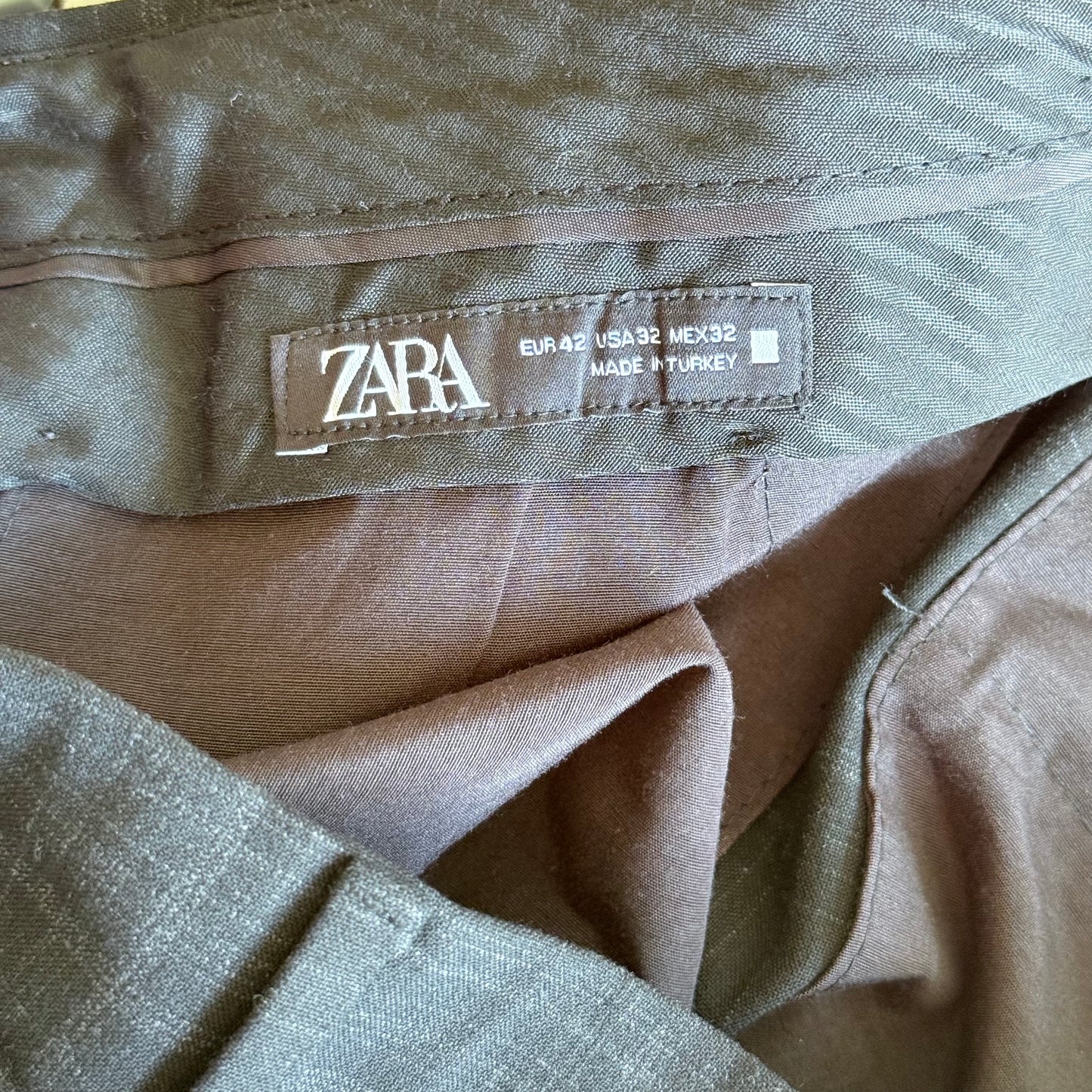 Zara Men's Plaid Stretch Trousers Size 32