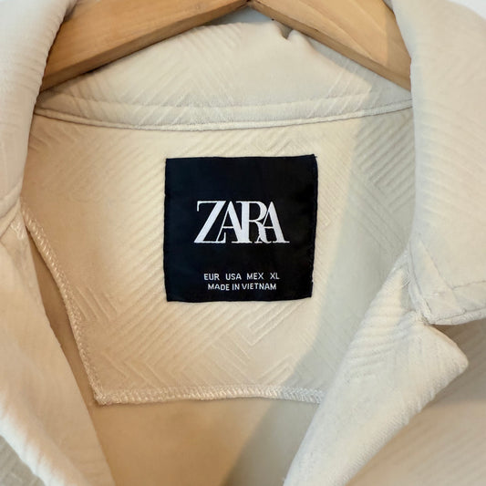 Zara overshirt / jacket - xl in cream - overshirts condition: used - original photo - top - what’s new women’s apparel