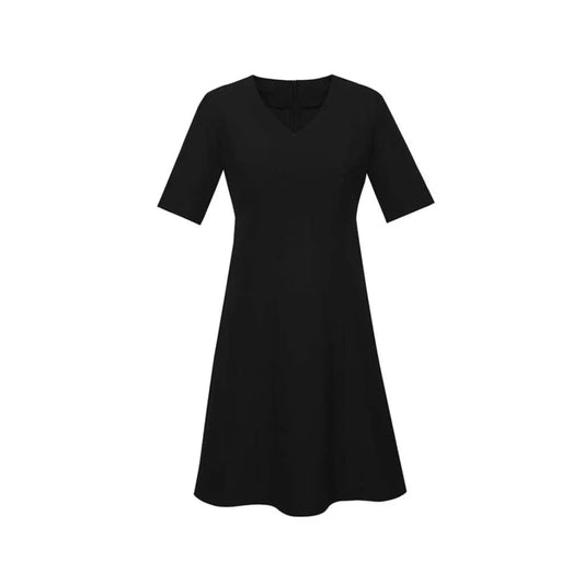 Biz corporates size 12 women’s black siena extended short sleeve dress - uniforms top women’s apparel