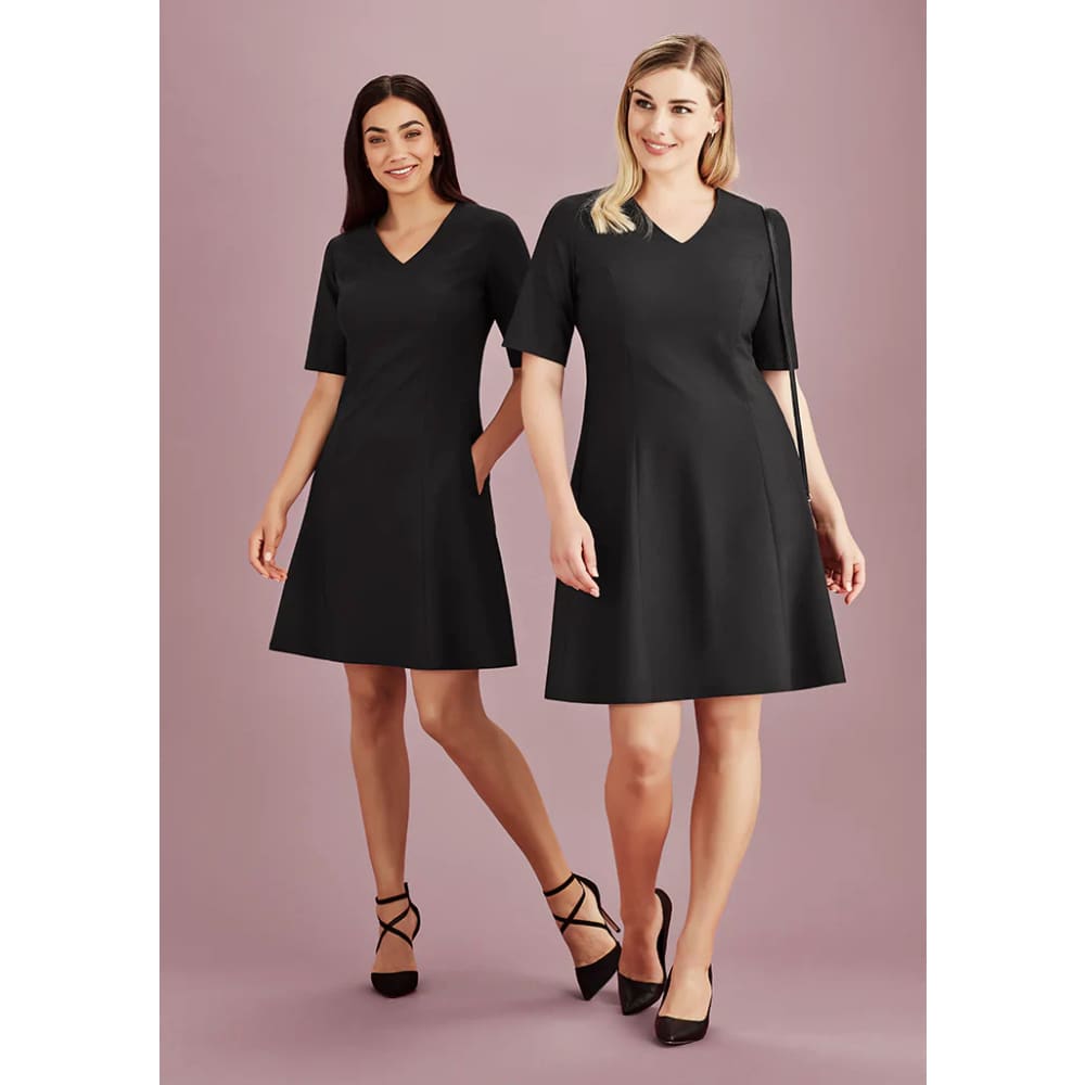 Biz corporates size 12 women’s black siena extended short sleeve dress - uniforms top women’s apparel