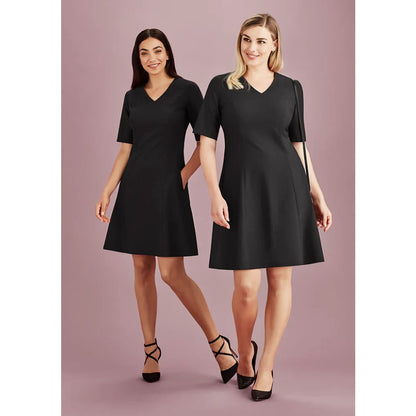 Biz corporates size 12 women’s black siena extended short sleeve dress - uniforms top women’s apparel