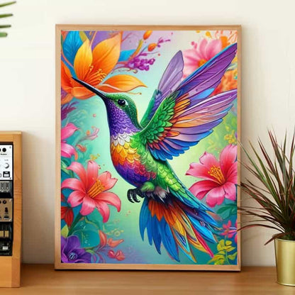Hummingbird Floral 5D Diamond Painting Kit 30x40cm