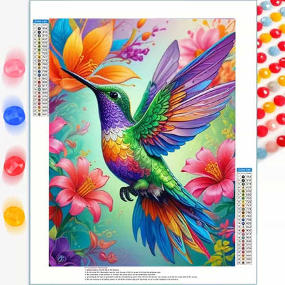Hummingbird Floral 5D Diamond Painting Kit 30x40cm