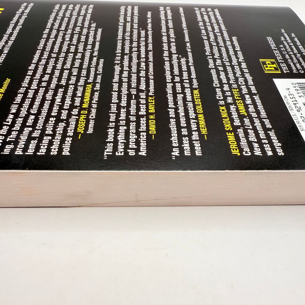 Above the law by jerome h. Skolnick and james j. Fyfe an essential read on police use of force - print books what’s new
