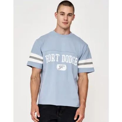 Absent men’s fort dodge graphic tee rrp $29.99 - xs / blue mist - t-shirts tops - what’s new men’s apparel