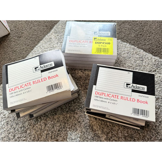 Set of 16 adams dup4560 ruled duplicate notebooks - business forms & receipts stationery