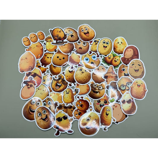 50x potato character decals - decorative stickers crafts