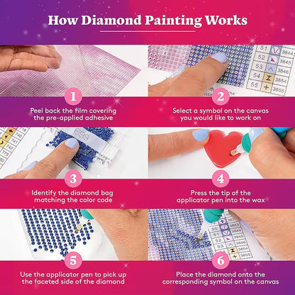 Stained Glass Flower Diamond Painting Kit – Round 5D Diamond Art