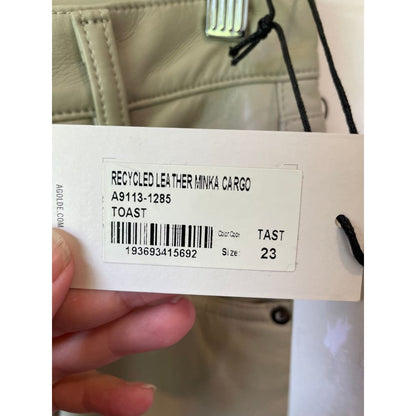 Agolde recycled leather cargo pants – size 23 – minor surface mark – rrp $500 + - cargo pants cargo - clothing &