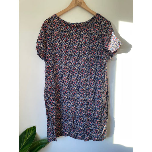 All about eve size 14 round neck short sleeves floral print dress - dresses blouse - clothing & fashion - condition: