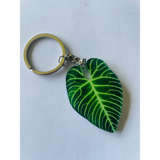 Alocasia leaf keychain - tropical foliage accessory - keychains home&living materials
