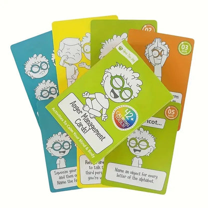 Anger management cards - educational flash cards health and wellness