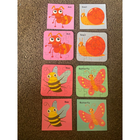 Match me! 4x adorable animal puzzle pairs - learn & play - puzzles toys