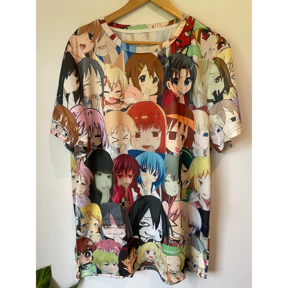 Anime funny face shirt - 2xl - clothing tops anime - tee - top anime