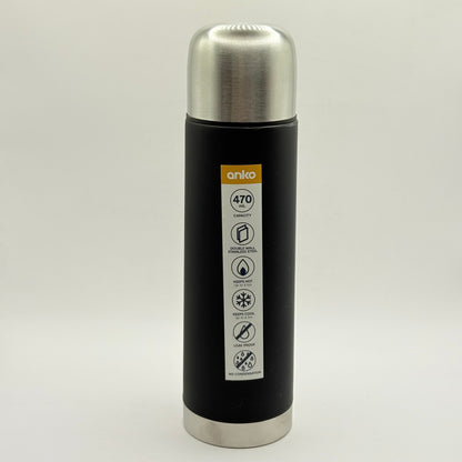 Anko double wall stainless steel thermos - 470ml black - thermoses home&living materials
