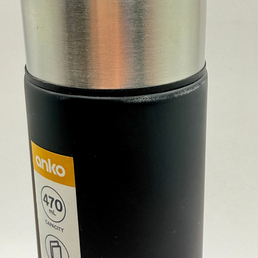 Anko double wall stainless steel thermos - 470ml black - thermoses home&living materials
