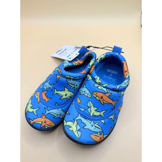 Anko kids’ size 9 jnr shark print water shoes - swimwear shoes children’s apparel