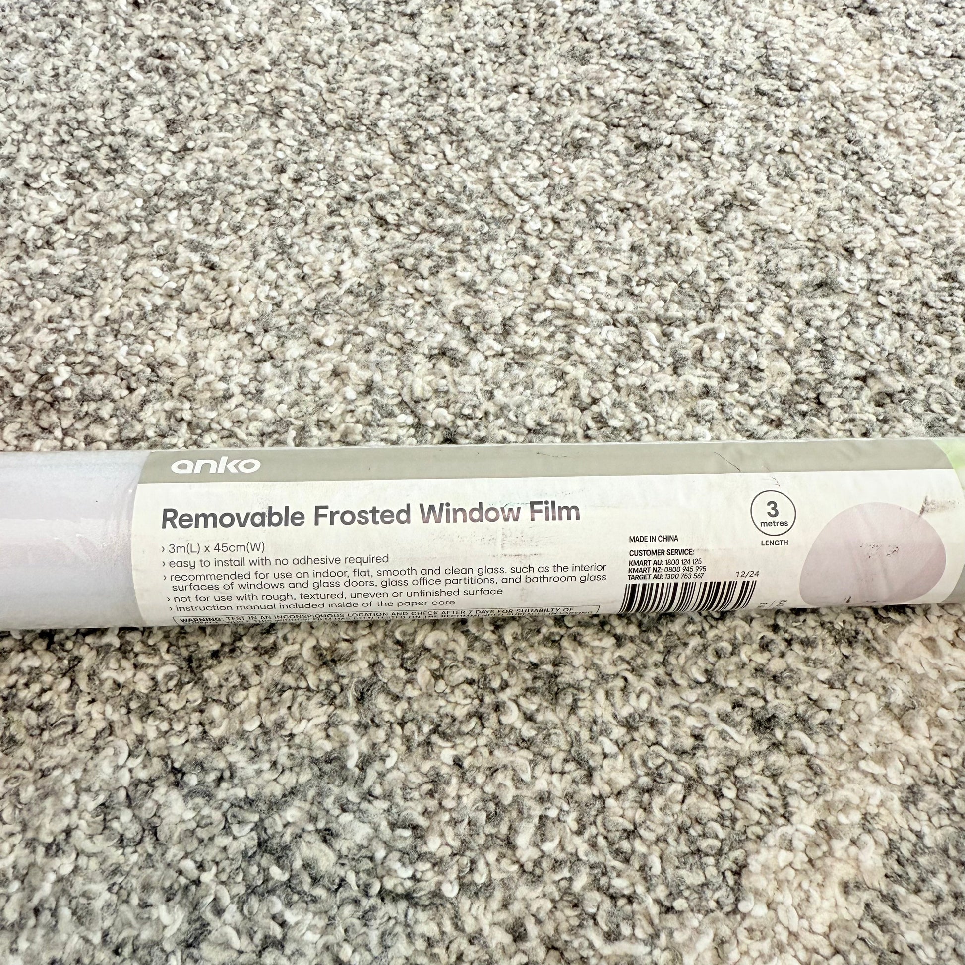 Anko removable frosted window film 3m (l) x 45cm (w) - window films home&living materials