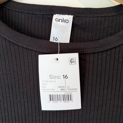 Anko size 16 ribbed crew tee - clothing tops top women’s apparel