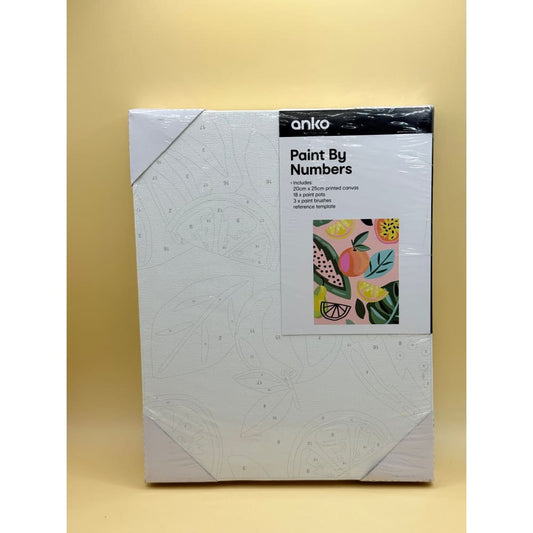 Anko paint by numbers kit - tropical fruit design - drawing & painting kits crafts
