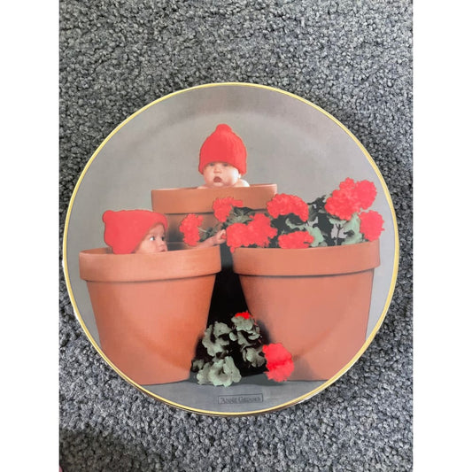Anne geddes ’terracotta pot babies’ collector plate - 1995 limited edition - decorative plates habit product