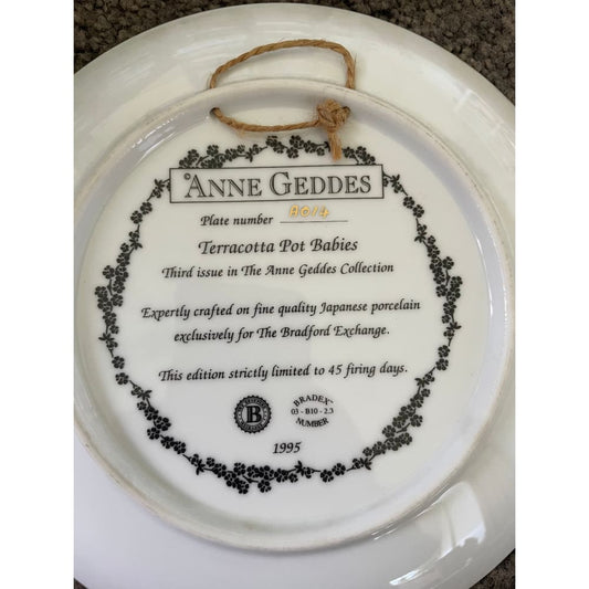 Anne geddes ’terracotta pot babies’ collector plate - 1995 limited edition - decorative plates habit product