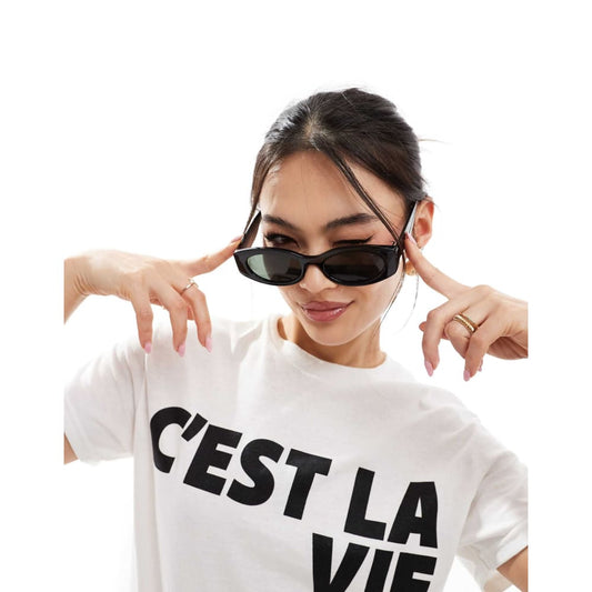 Asos design oval sunglasses in black - sunglasses accessories women’s apparel