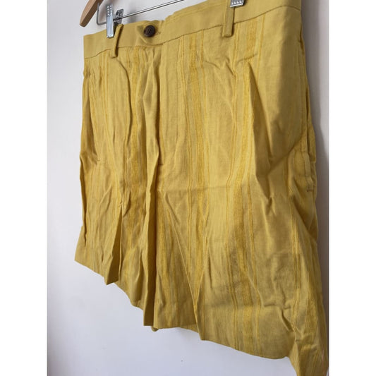 Asos design w32 cotton/viscose pin stripe mustard shorts - shorts bottom - clothing & fashion - shorts women’s apparel