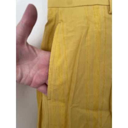 Asos design w32 cotton/viscose pin stripe mustard shorts - shorts bottom - clothing & fashion - shorts women’s apparel
