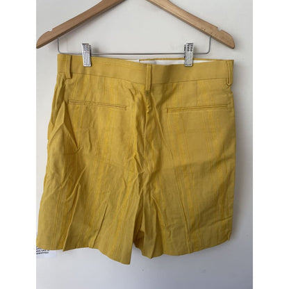 Asos design w32 cotton/viscose pin stripe mustard shorts - shorts bottom - clothing & fashion - shorts women’s apparel