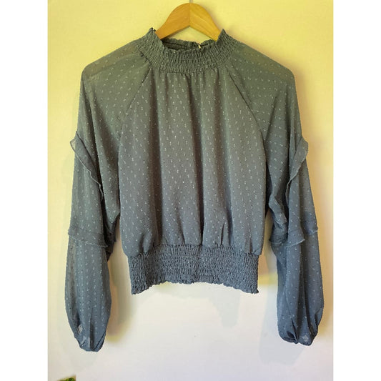ATMOS & HERE Size 10 Gray Long Sleeve Top