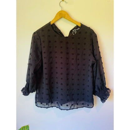 ATMOS & HERE Size 10 Mesh Polka Dot Top