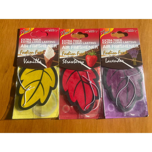 Set of 3 leaf air fresheners (vanilla strawberry lavender) - vehicle air fresheners car accessories & parts