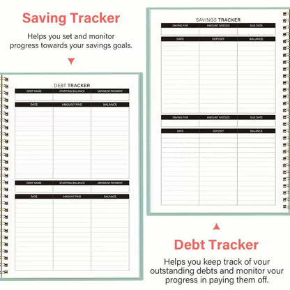 Monthly Financial Organizer & Expense Tracking Planner Notebook (Black)