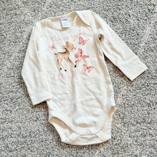 Baby berry mummy’s little deer cotton bodysuit (size 1 12-18mths) - baby one-pieces baby clothing